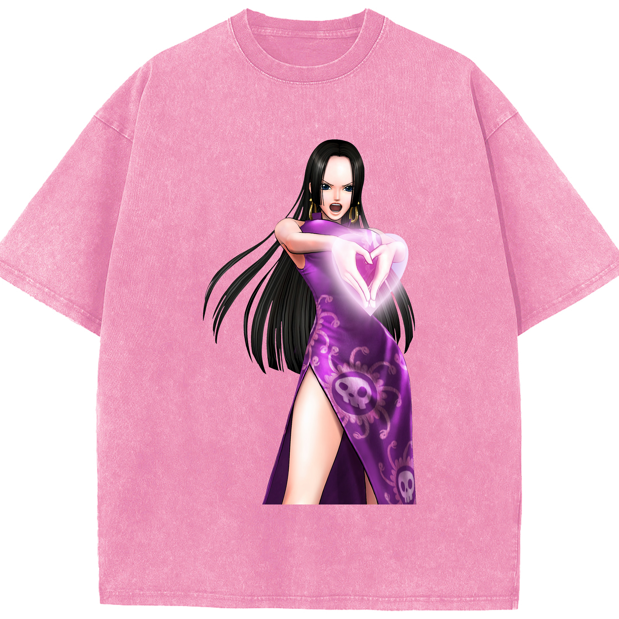 ワンピース ボア・ハンコック ONE PIECE Boa·Hancock 綿100% ヴィンテージ風 半袖Tシャツ（フロントプリント）